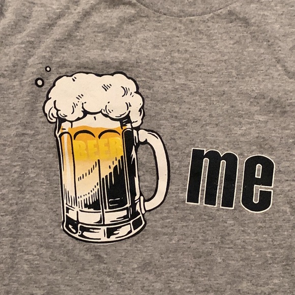 Beer Me Shirt Image Foaming Beer Mug top No Boundaries S small 34/36 gray nobo - Picture 2 of 4